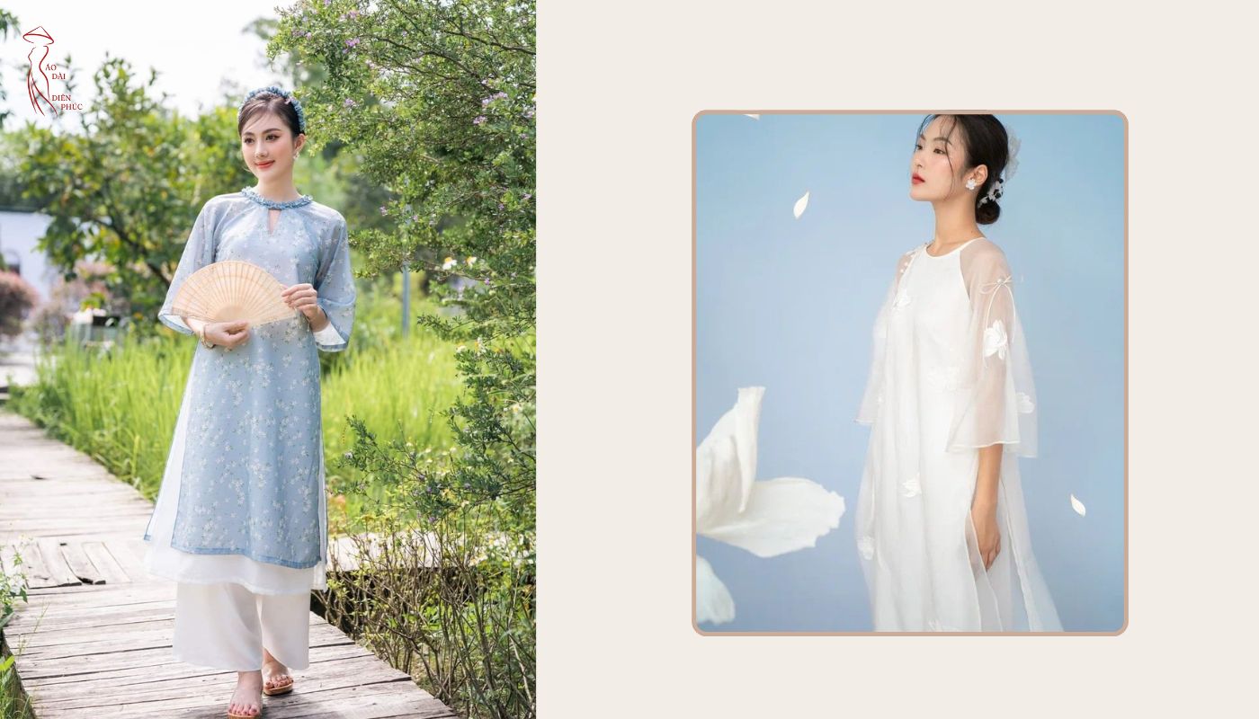 Áo dài cách tân với phần eo rộng