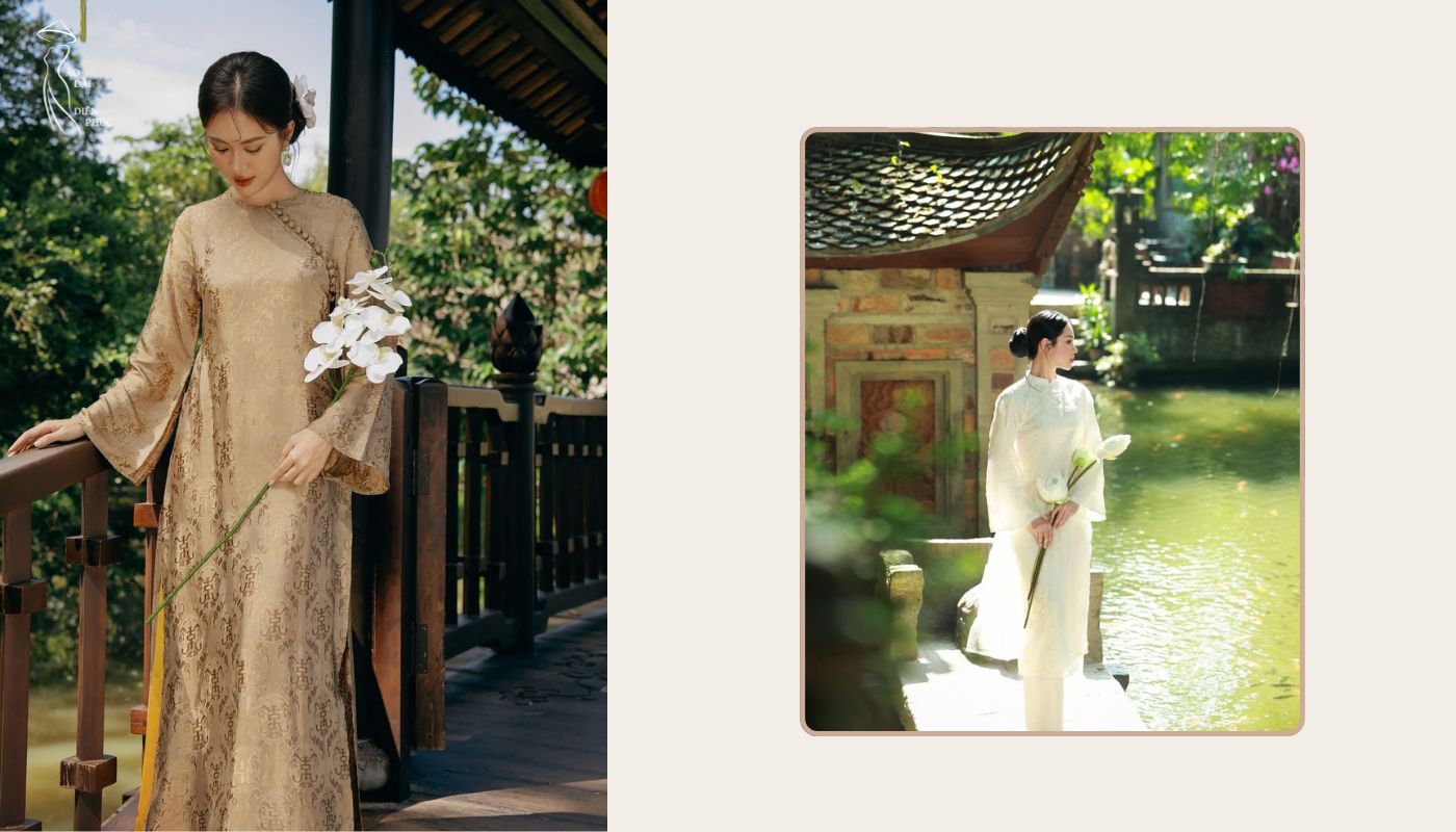 Áo dài và búi tóc - Sự kết hợp hoàn hảo của truyền thống