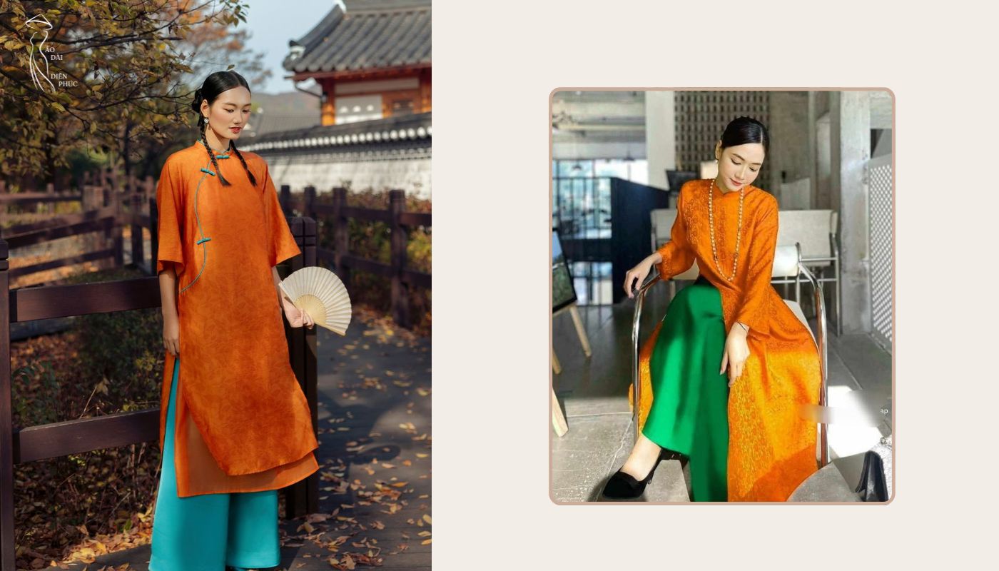 Áo dài cam mặc quần màu gì để phù hợp với từng dịp