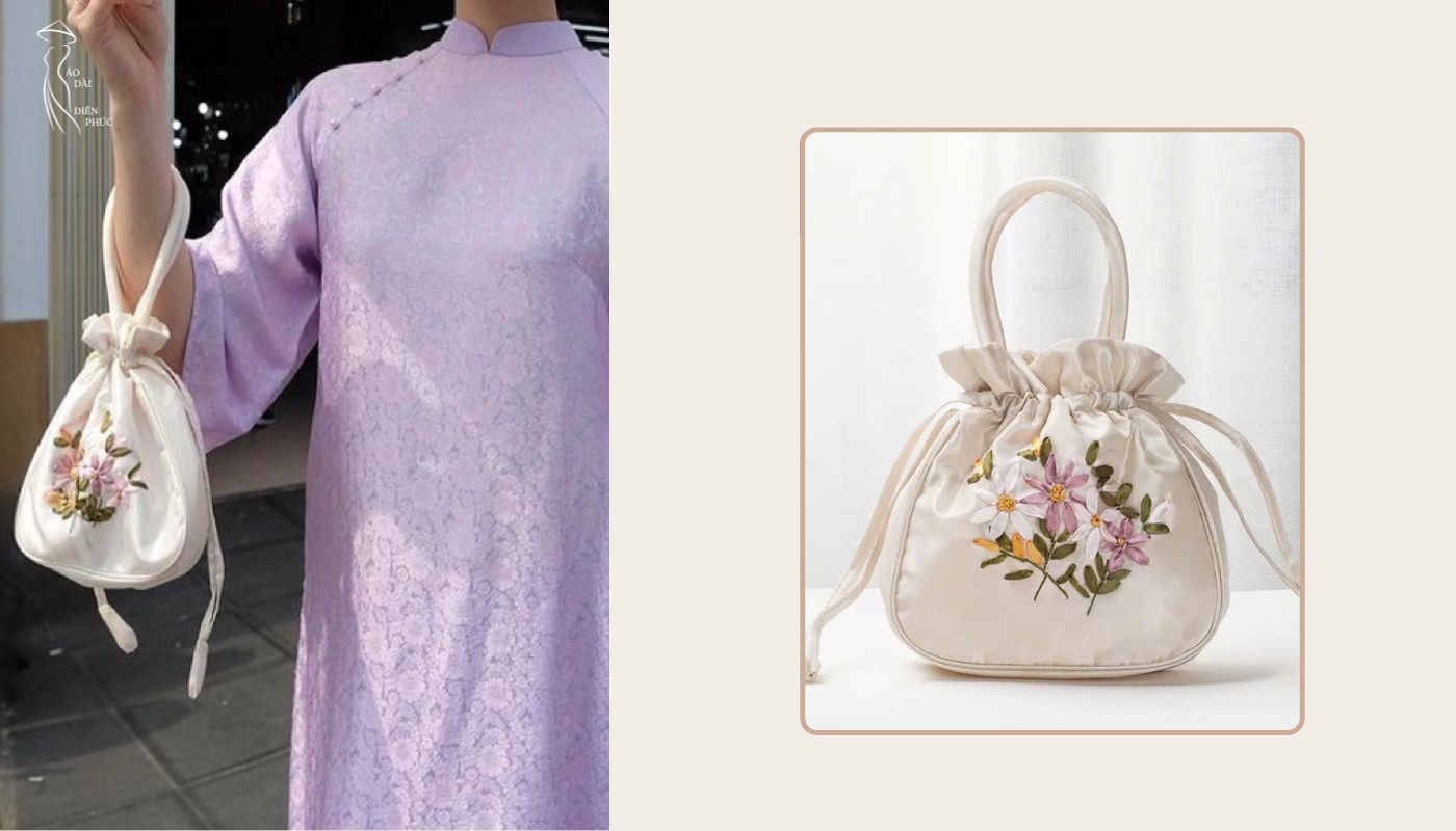 Túi vải thêu hoa - Nét truyền thống pha hiện đại
